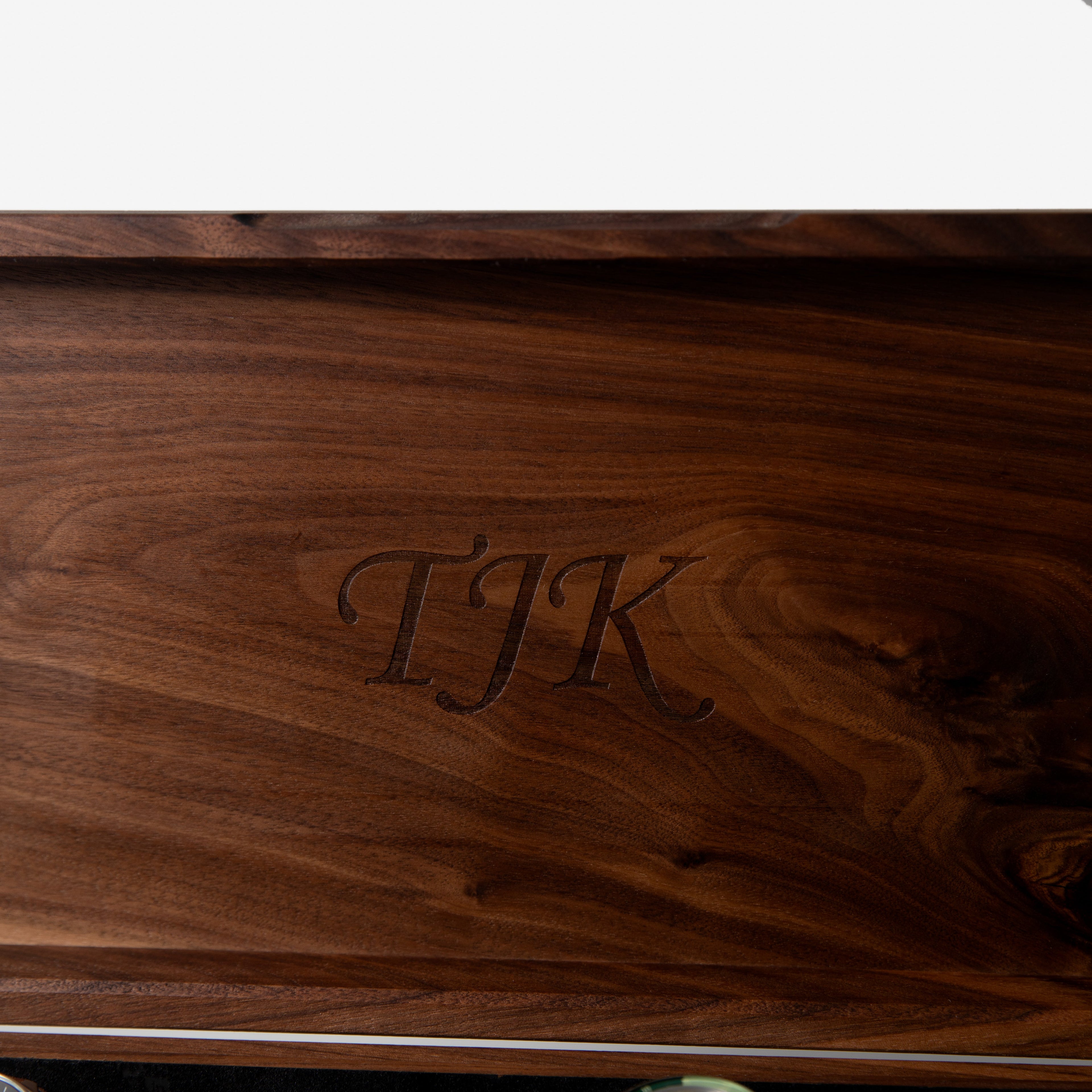 Watch Box with Drawer - Solid Black Walnut - 12 to 16 Watch Compartments
