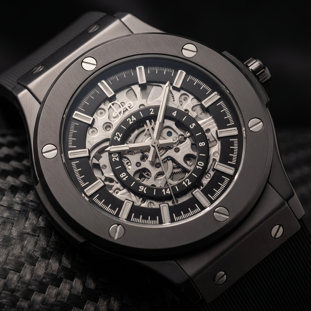 Stainless Steel Skeleton Watch - The 199 Gunmetal by Dapper Watches